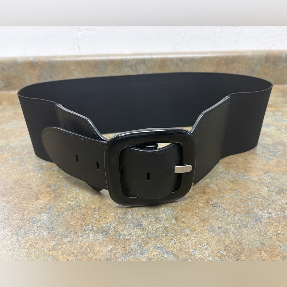 Hobo International elastic belt with plastic and metal buckle